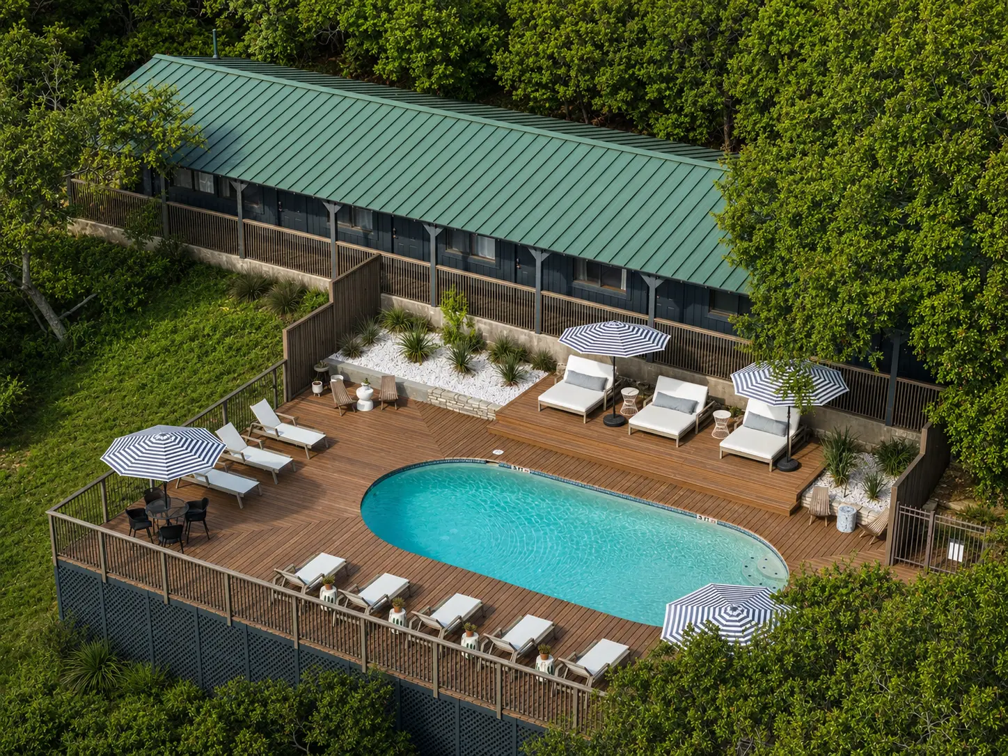 The Bygone Hotel, a renovated motor lodge in Wimberley, Texas